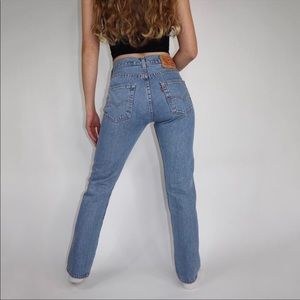 Levi’s 501 vintage high waisted light wash jeans